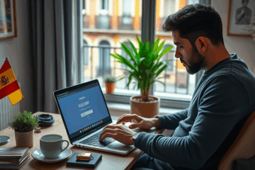 Hombre utilizando un dispositivo móvil con seguridad mejorada