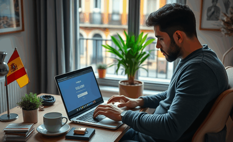Hombre utilizando un dispositivo móvil con seguridad mejorada