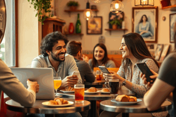 Personas conectándose a través de una aplicación de citas en línea